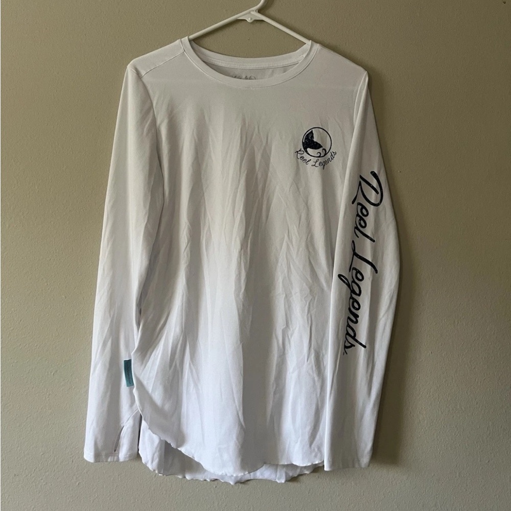 Reel Legends Women’s Beach Coverup Rashgaurd Long Sleeve Size Large